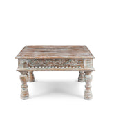 Takhat Indian Salvage Reclaimed Wood Hand Carved Coffee Table C58